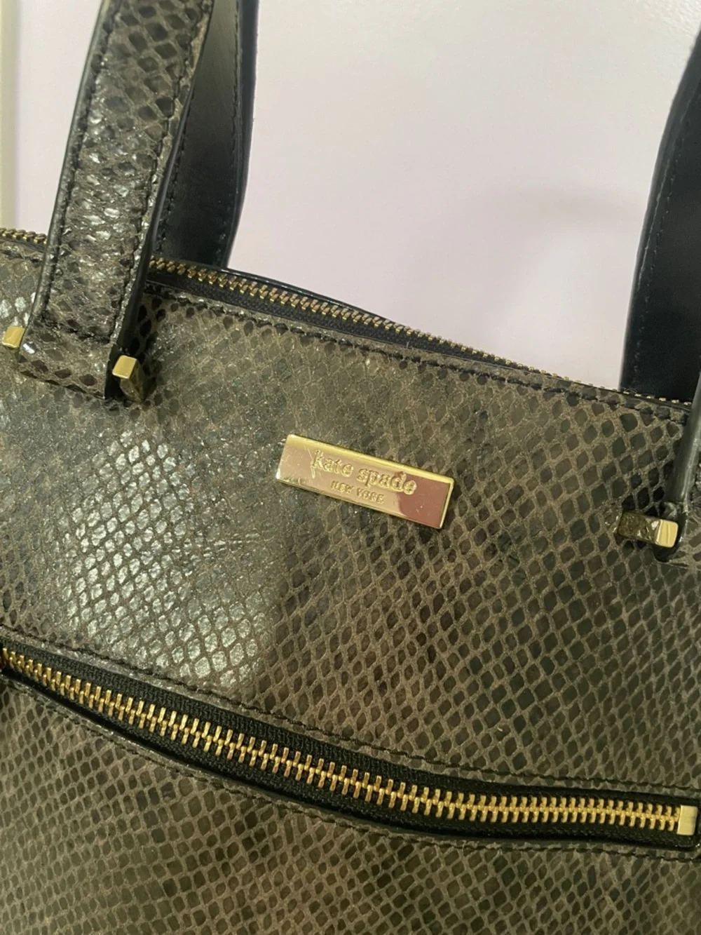 Designer Kate spade New York parliament square exotic satchel bag